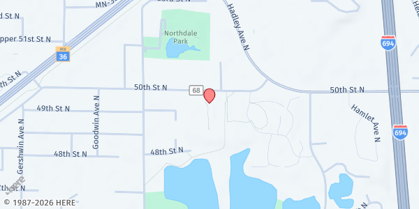 Map showing Food Shelf In-A-Box at Castle Elementary at 6675 50th St N, Oakdale, MN