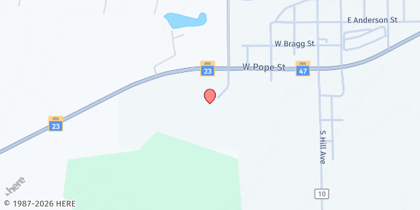 Map showing Second Harvest Northland: Kanabec County at 333 School Dr, Ogilvie, MN