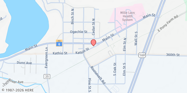 Map showing Catholic Charities - Meals on Wheels (Onamia) at Onamia, Onamia, MN