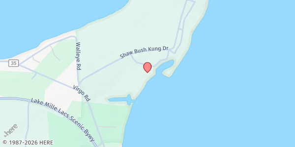 Map showing DIW - Mille Lacs at 16745 Shaw Bosh Kung Dr, Onamia, MN