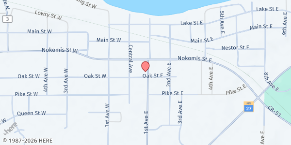 Map showing Osakis Lutheran Church at 310 1st Ave E, Osakis, MN