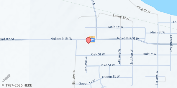 Map showing The Church in the Pines Osakis Campus at 601 W Nokomis St, Osakis, MN