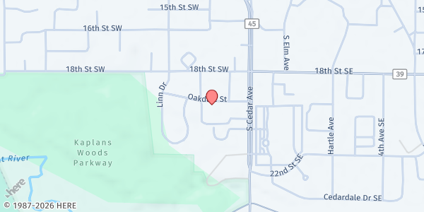 Map showing Community Pathways of Steele County Inc - Owatonna at 155 Oakdale St, Owatonna, MN