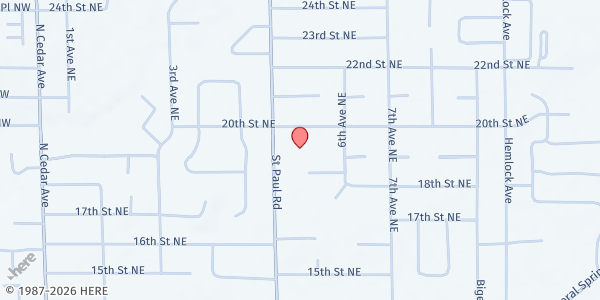 Map showing Our Saviors Lutheran Church Owatonna at 1909 St Paul Rd, Owatonna, MN