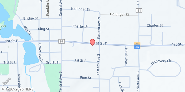 Map showing Park Rapids Farmers Market at 910 1st St E, Park Rapids, MN