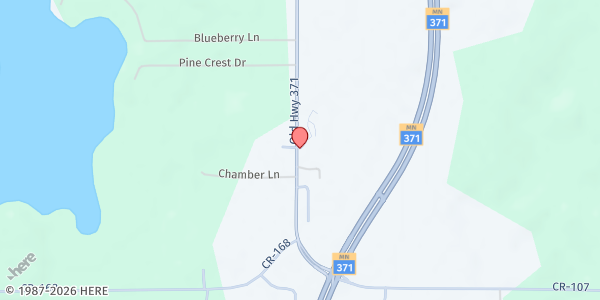 Map showing Lakes Area Food Shelf at 29316 Patriot Ave, Pequot Lakes, MN