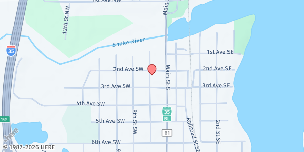 Map showing Family Pathways Food Shelf - Pine City at 220 7th Street SW, Pine City, MN