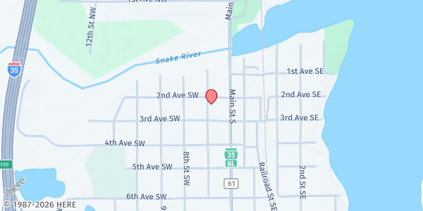 Map showing Family Pathways Pine City Food Shelf at 220 7th Street SW, Pine City, MN