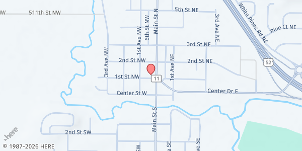Map showing Pine Island United Methodist at 200 N Main St, Pine Island, MN