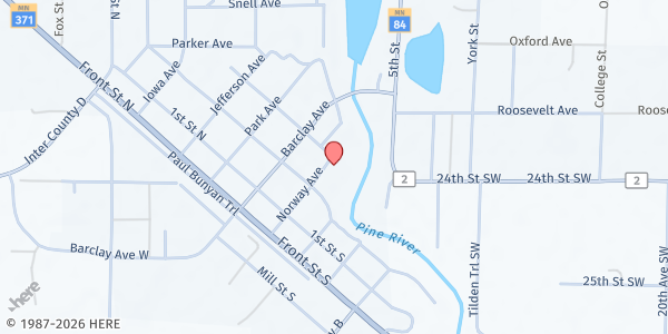 Map showing CommUnity Meals – Riverview Church at 310 Norway Avenue, Pine River, MN