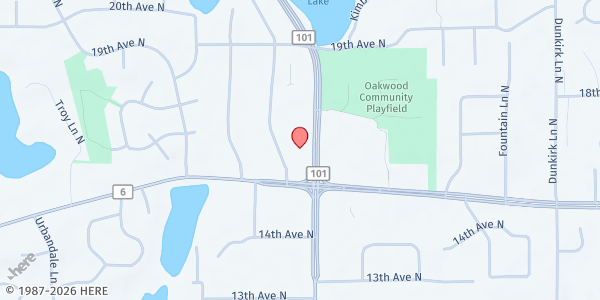 Map showing Interfaith Outreach & Community Partners (IOCP) - Plymouth at 1605 North County Road 101, Plymouth, MN
