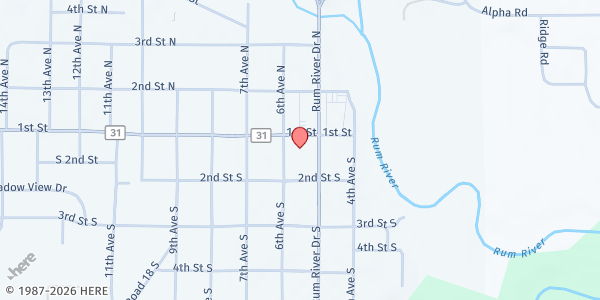 Map showing Princeton Pantry at 104 6th Ave S, Princeton, MN