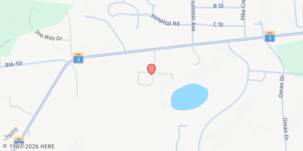 Map showing Ashange Wigamig at St Marys Mission School, Red Lake, MN