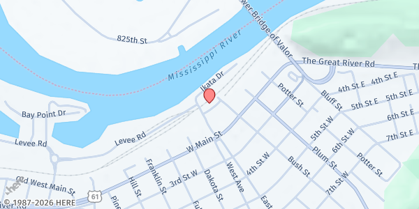 Map showing Red Wing Area Farmers Market at 418 Levee Rd, Red Wing, MN