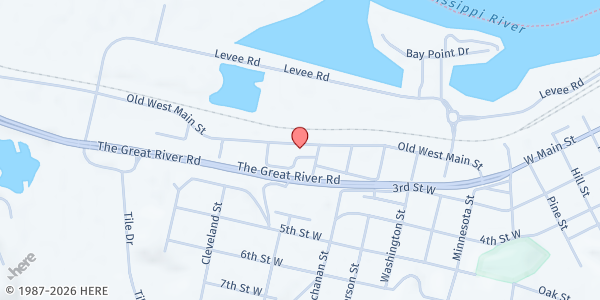 Map showing Red Wing Food Shelf at 1755 Old W Main Street, Red Wing, MN