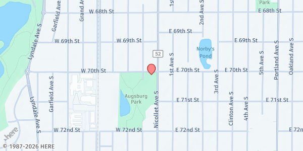 Map showing Richfield Winter Farmers Market at 7000 Nicollet Avenue, Richfield, MN