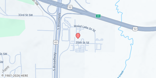 Map showing Channel One CSFP at 131 35th Street SE, Rochester, MN
