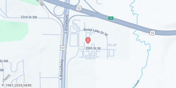 Map showing Channel One Regional Food Bank at 131 35th Street SE, Rochester, MN