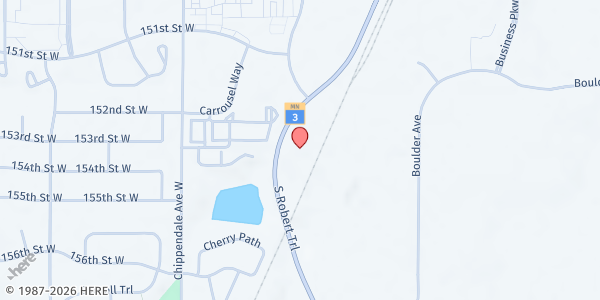 Map showing MAS MN Rosemount Food Shelf at 15400 South Robert Trail, Rosemount, MN