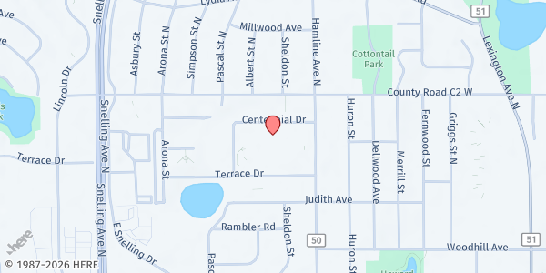 Map showing Keystone's Free Farmer's Market - Roseville at 2865 North Hamline Avenue, Roseville, MN