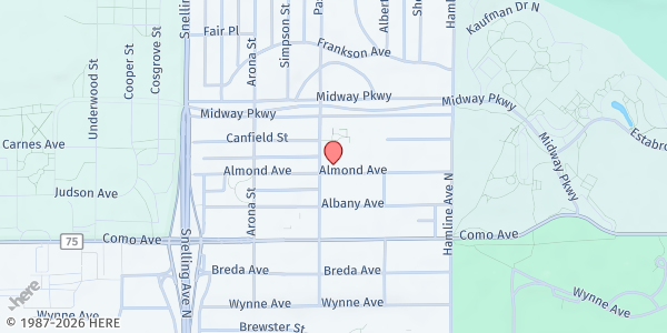 Map showing Mobile Market at Lyngblomsten at 1455 Almond Avenue, Saint Paul, MN