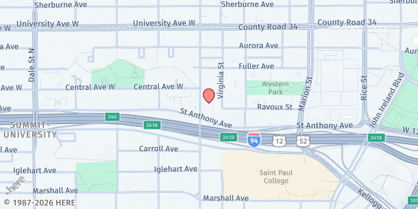 Map showing Nourish – Mt. Olivet Lab School Inc. at 376 Western Ave N, Saint Paul, MN