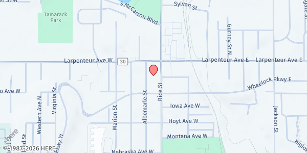 Map showing Shobis Table @ Rice & Larpenteur at 1657 Rice Street, Saint Paul, MN