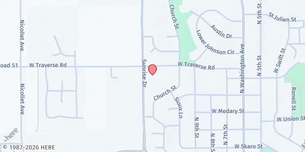 Map showing St Peter Area Produce Distribution at 1114 West Traverse Road, Saint Peter, MN