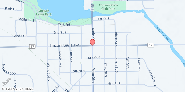 Map showing Catholic Charities – Sauk Centre at Sauk Centre, Sauk Centre, MN