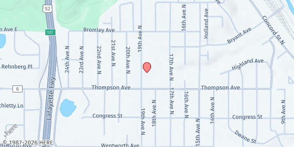 Map showing Mobile Meals of Northern Dakota County at 724 19th Ave N, South St. Paul, MN