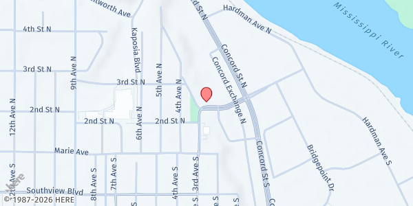 Map showing Neighbors Inc Food Shelf at 222 Grand Ave W, South St Paul, MN