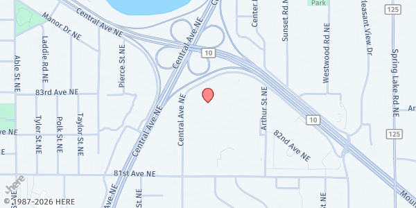 Map showing Manna Market Substance at 8299 Central Ave NE, Spring Lake Park, MN