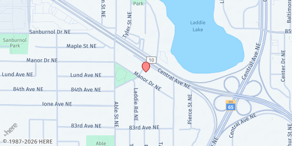 Map showing Mobile Market at The Legends of Spring Lake Park at 1066 County Road 10, Spring Lake Park, MN