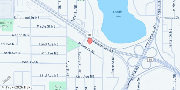 Map showing Mobile Market at The Legends of Spring Lake Park at 1066 County Road 10, Spring Lake Park, MN