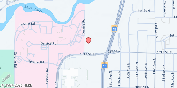 Map showing Catholic Charities Mobile Food Shelf Al Loehr at 4055 12th Street N, St. Cloud, MN
