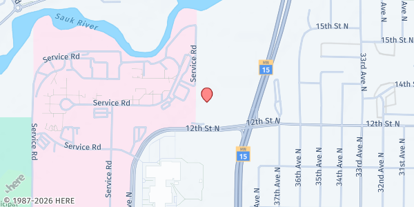 Map showing Catholic Charities Mobile Food Shelf – Al Loehr at 4055 12th Street N, St. Cloud, MN