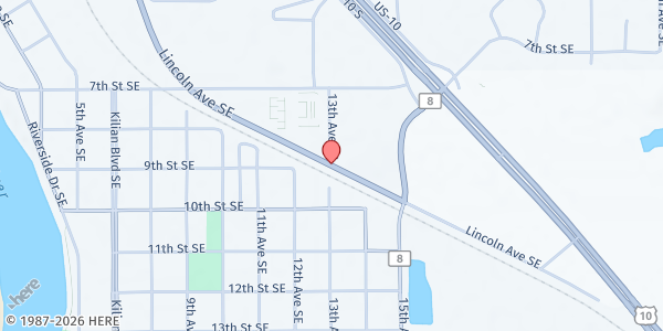 Map showing Catholic Charities Mobile Food Shelf – River Heights at 1312 Lincoln Ave SE, St. Cloud, MN