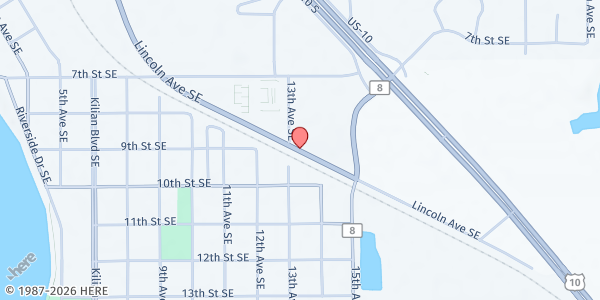 Map showing Catholic Charities Mobile Food Shelf – River Heights at 1312 Lincoln Ave SE, St. Cloud, MN