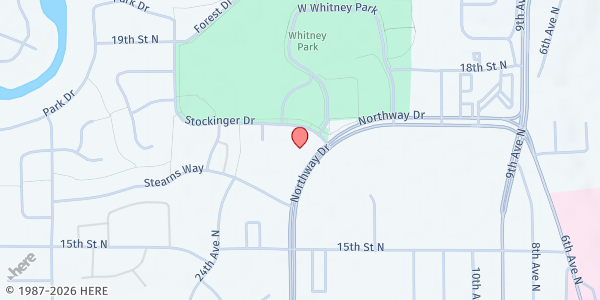 Map showing Grace McDowall - Mobile Food Shelf Stop at 1525 Northway Drive, St. Cloud, MN