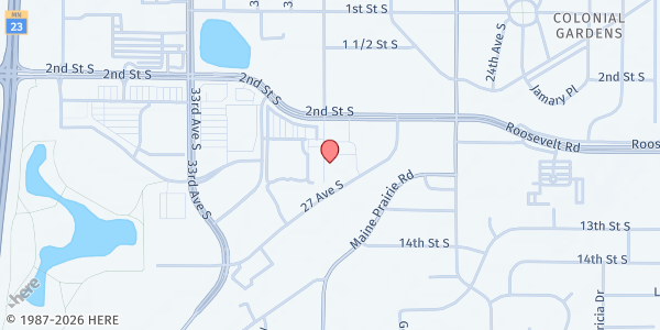 Map showing Lutheran Social Service of Minnesota - St Cloud at 2835 W St Germain St STE 550, St Cloud, MN