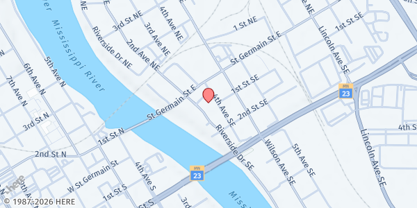 Map showing Salem Lutheran Church - Fare for All at 90 Riverside Drive SE, St. Cloud, MN