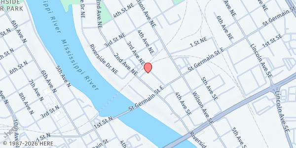 Map showing Wilson Apartments at 41 3rd Ave NE, St. Cloud, MN