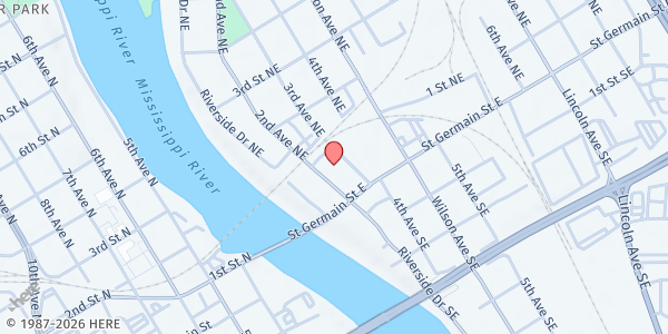 Map showing Wilson Apartments at 41 3rd Ave NE, St. Cloud, MN