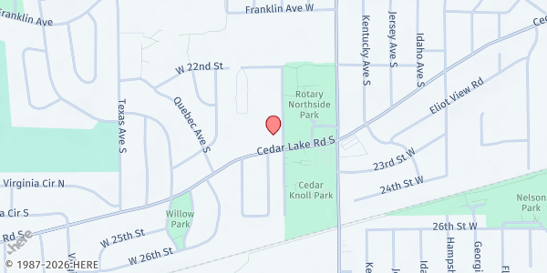 Map showing Mobile Market at Hamilton House at 2400 Nevada Avenue, St. Louis Park, MN