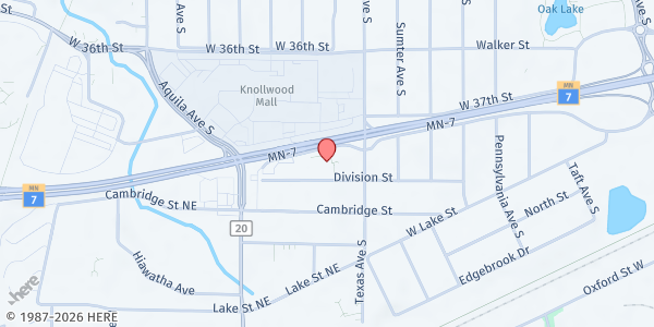 Map showing St. Louis Park-Dinner at your Door at 8115 Highway 7, St. Louis Park, MN