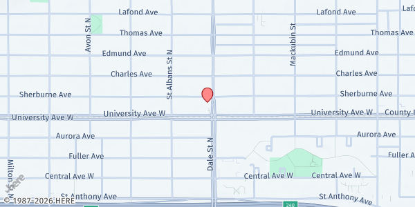 Map showing Community Engagement, Enhancement Wellness Project at 501 N. Dale St Suite 103, St. Paul, MN