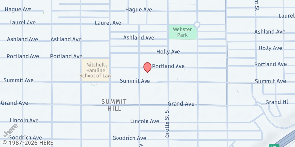 Map showing House of Hope at 797 Summit Avenue, St. Paul, MN