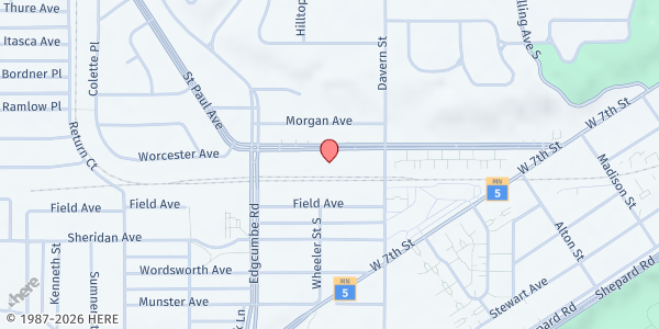 Map showing Kosher Meals on Wheels-St. Paul at 1375 St. Paul Ave, St. Paul, MN