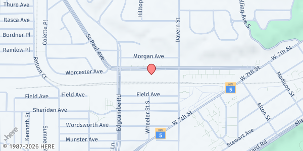 Map showing Kosher Meals on Wheels-St. Paul at 1375 St. Paul Ave, St. Paul, MN