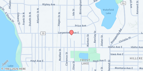 Map showing Loaves & Fishes at Our Redeemer at 1390 Larpenteur Ave E, St. Paul, MN